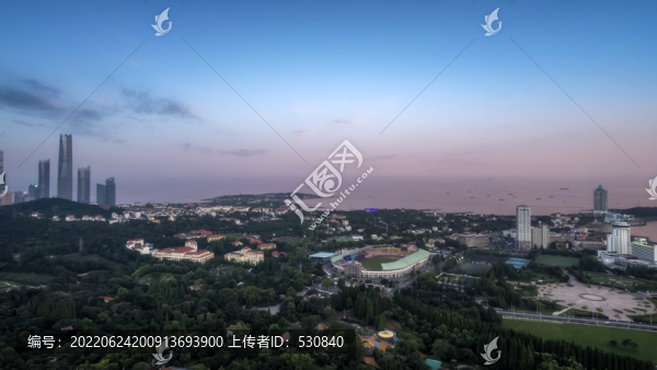 航拍青島匯泉灣風(fēng)景區(qū)
