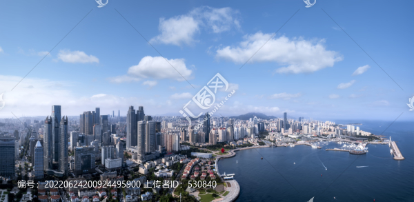 航拍青島海岸線風光全景