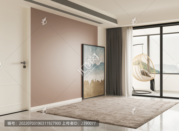 現(xiàn)代極簡輕奢客廳空場景