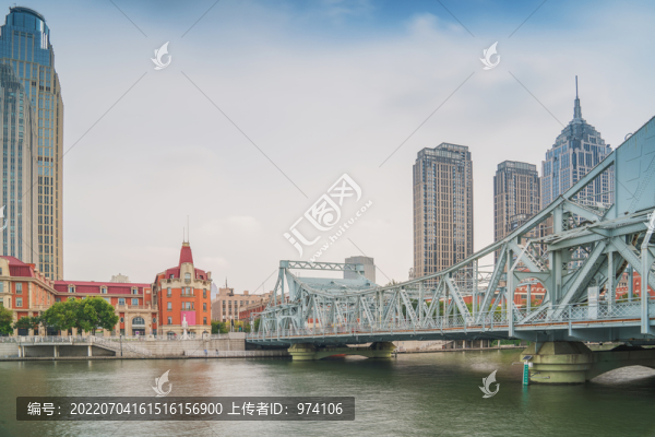 天津城市建筑天際線和海河風(fēng)光