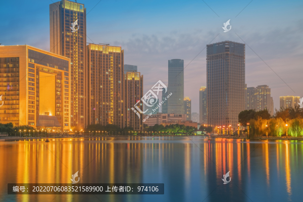 天津城市天際線和橋梁和海河