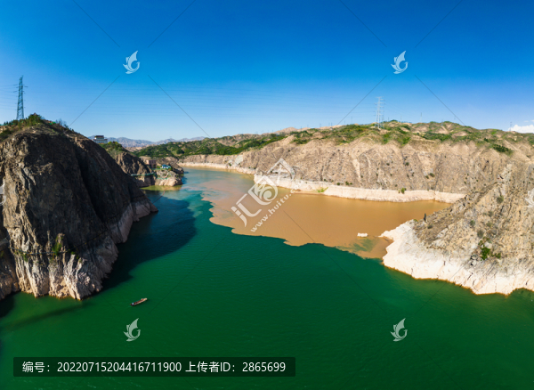 甘肅劉家峽黃河與洮河交匯奇觀