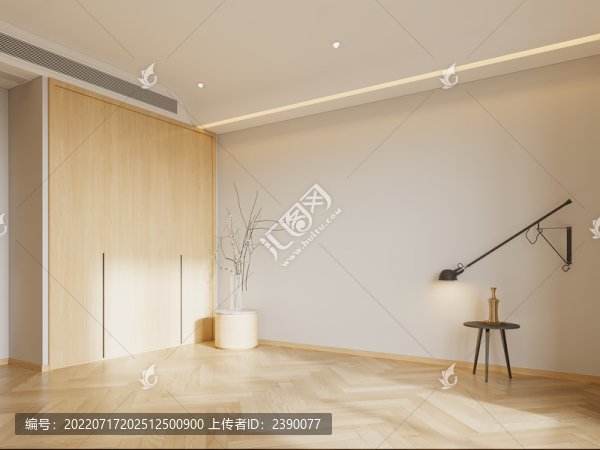 現(xiàn)代臥室場景家具空景