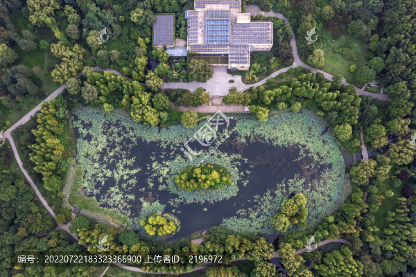 鳥瞰濟(jì)南森林公園攬翠湖