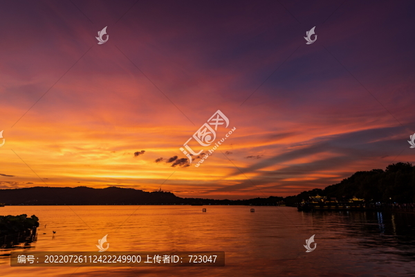杭州西湖晚霞