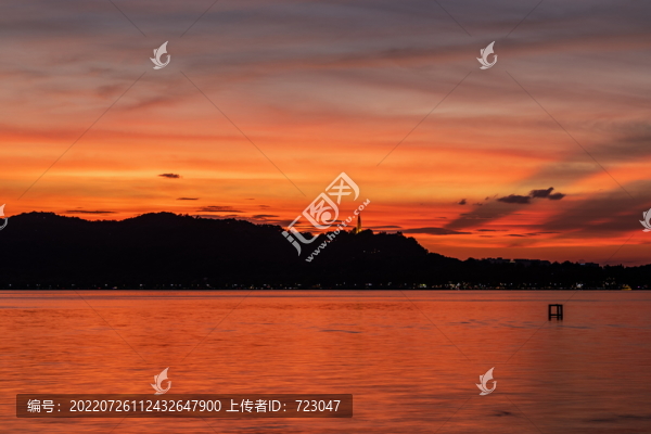 杭州西湖晚霞