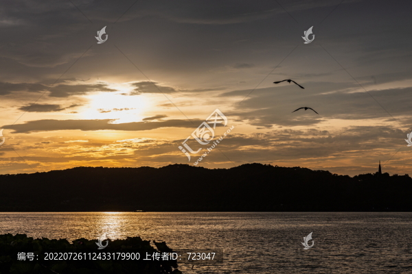杭州西湖晚霞