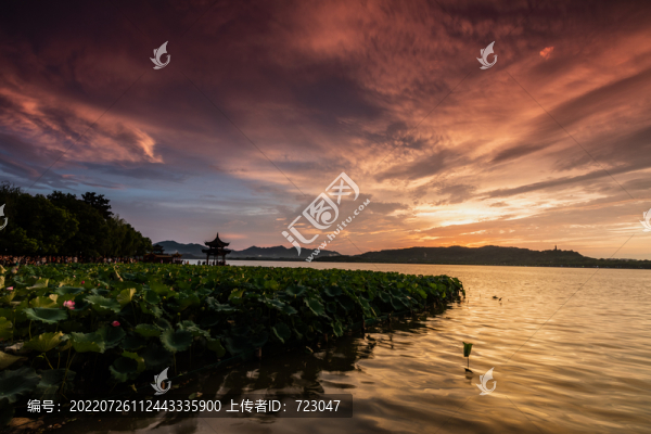 杭州西湖晚霞