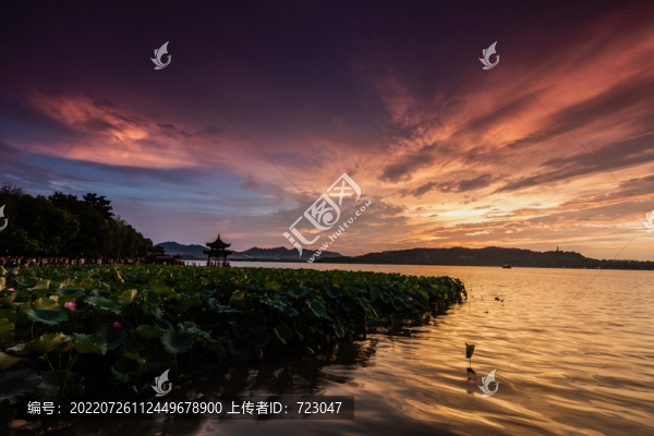 杭州西湖晚霞