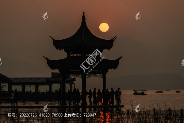杭州集賢亭落日