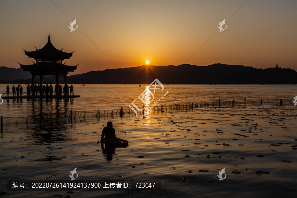 杭州集賢亭落日