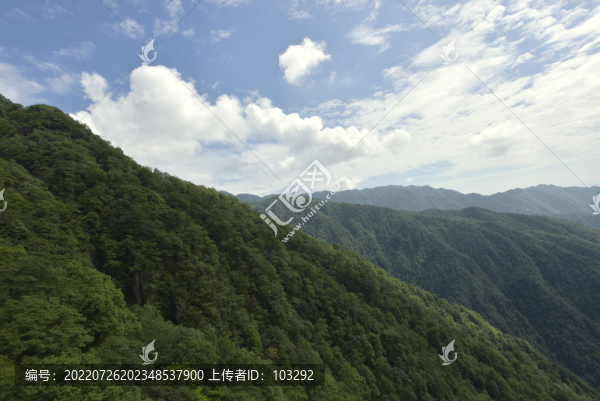 藍(lán)天白云與青山綿綿