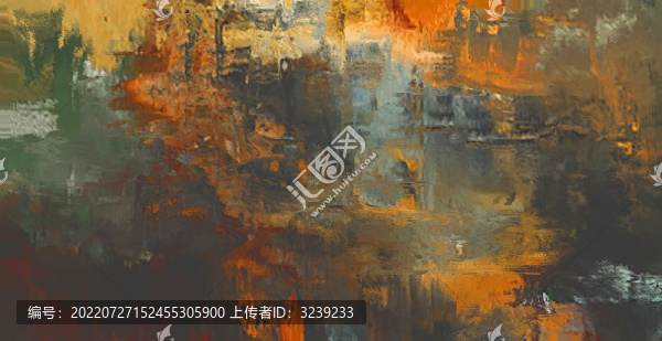 抽象幾何色塊劃痕拼接油畫(huà)玄關(guān)