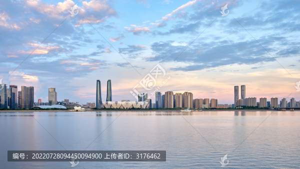 晚霞杭州奧體全景