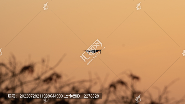黃昏下的無人機(jī)