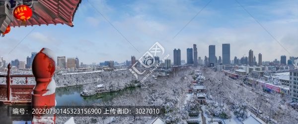合肥包公園雪景全景圖