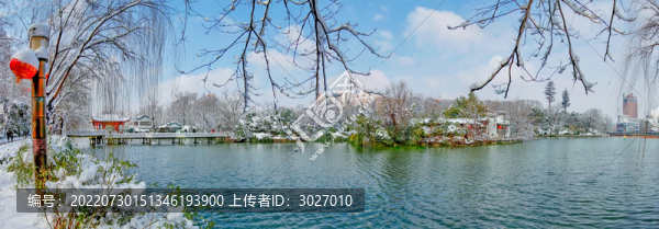 合肥包公園雪景全景圖