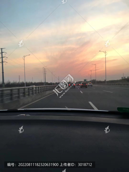 晚霞風景藍天白云