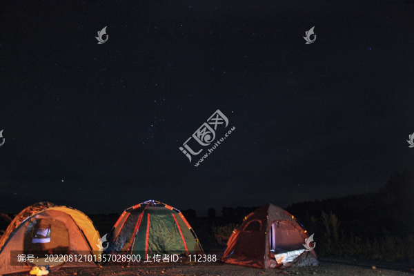 星空夜景戶外露營(yíng)帳篷北斗七星