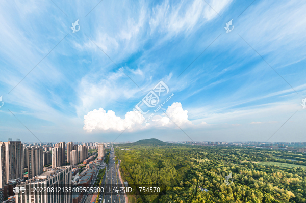 夏季晴天合肥市大蜀山航拍
