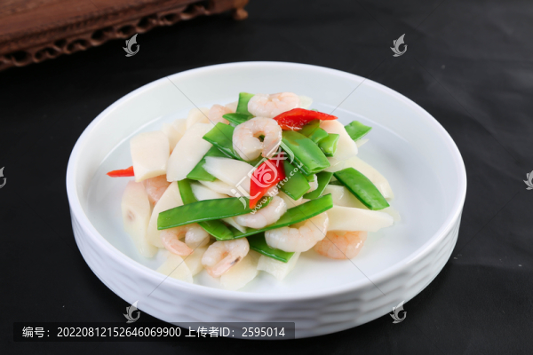蘭豆山藥炒蝦仁
