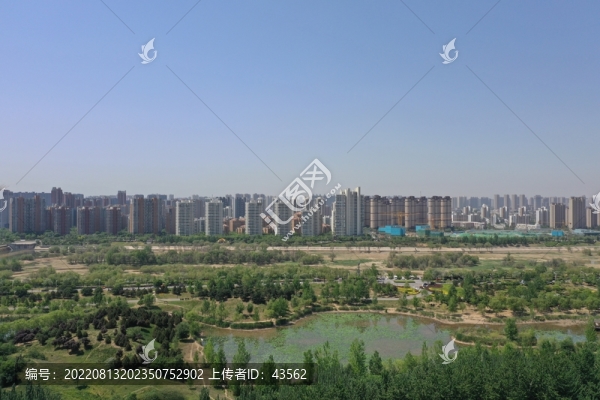 航拍灞河濕地公園