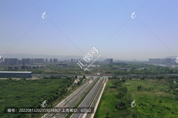 航拍灞河濕地公園