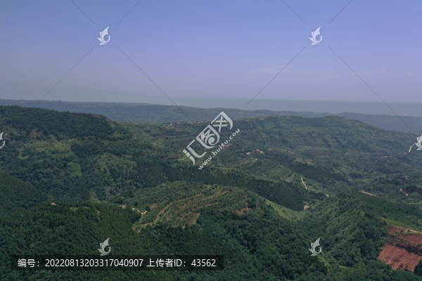 航拍洪慶山秦嶺驪山