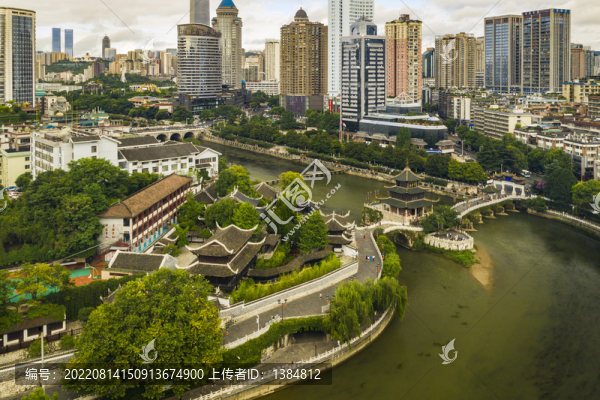 貴陽(yáng)甲秀樓航拍