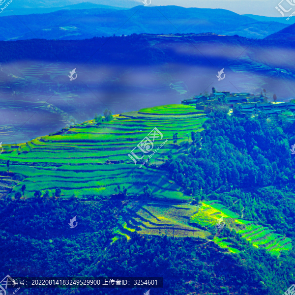 云南羅平翠綠山村