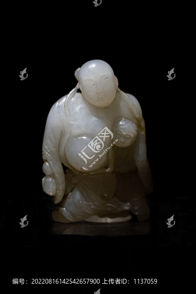 清代白玉人物墜