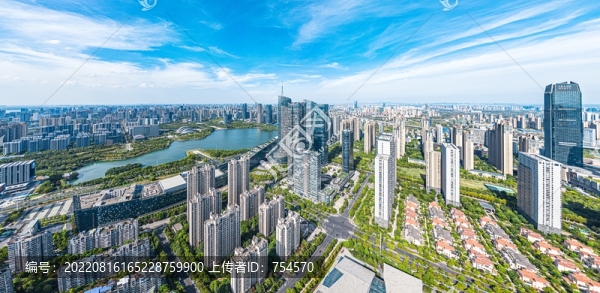 合肥天鵝湖全景城市航拍
