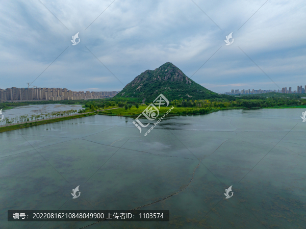 航拍濟南華山公園