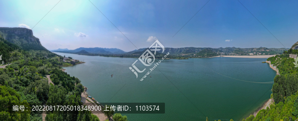 航拍濟(jì)南臥虎山水庫(kù)