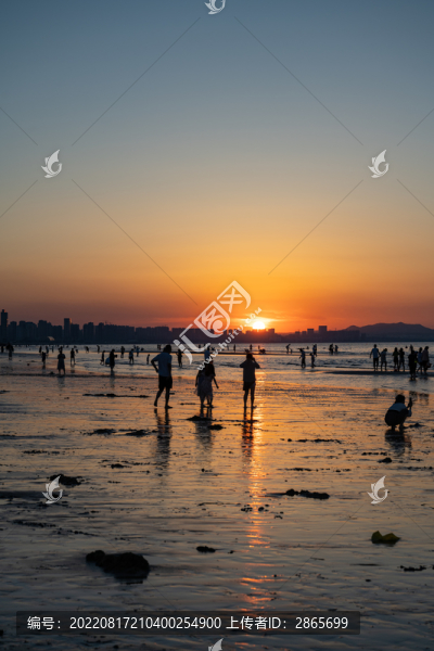 煙臺夏日金沙灘晚霞