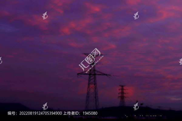 傍晚天空彩云