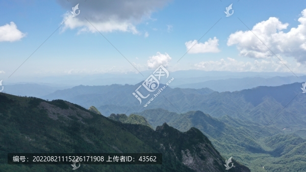航拍秦嶺朱雀森嶺公園冰晶頂