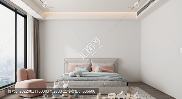 小兔子臥室墻布壁畫背景場景圖