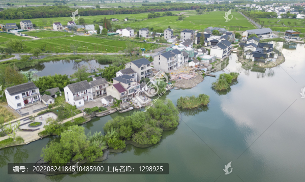 航拍水鄉(xiāng)田園鄉(xiāng)村