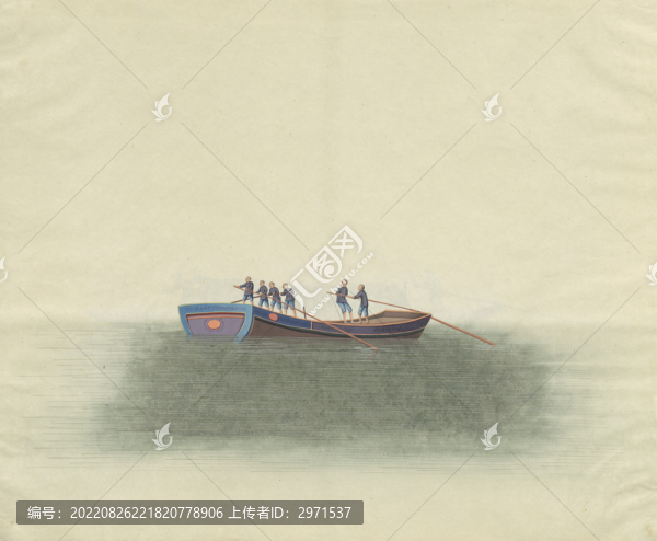 船舶運(yùn)輸水粉畫心