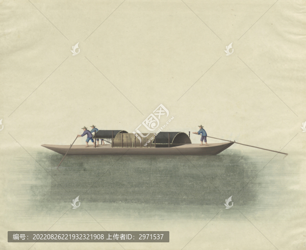 古代漁船插畫