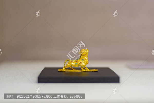 東漢掐絲鑲嵌金辟邪