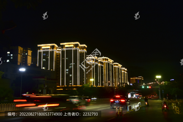 云南蒙自城市夜景
