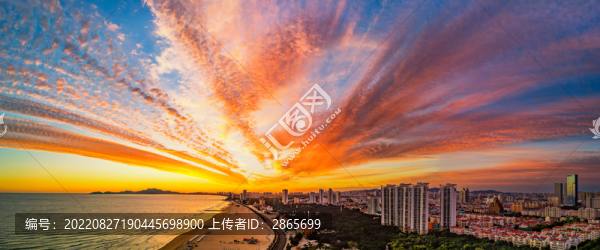 山東煙臺(tái)黃渤海新區(qū)朝霞絢爛