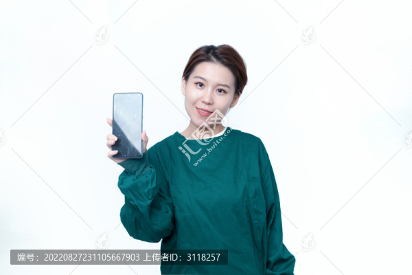 展示手機屏幕醫(yī)療女性形象