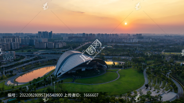 航拍成都鳳凰立交橋