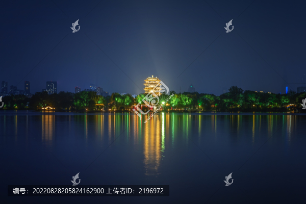 濟南大明湖夜色