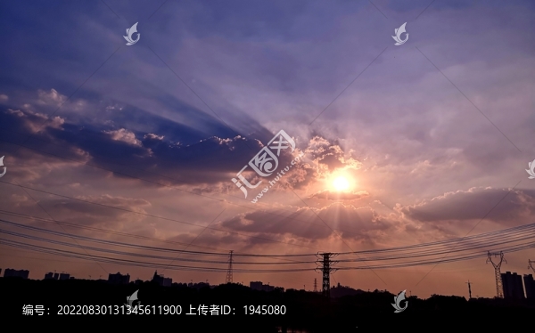 落日天空光線