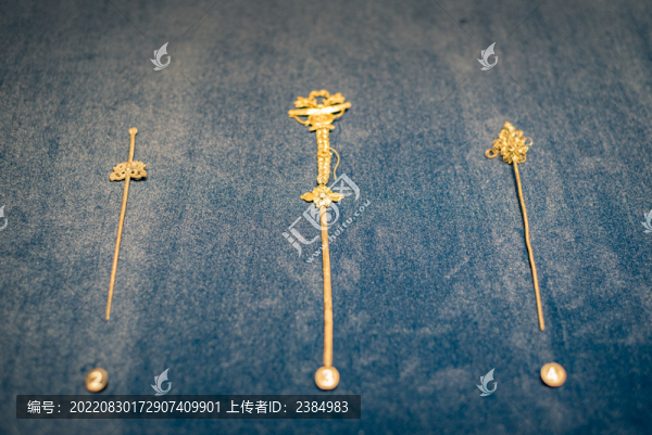 定州博物館金飾文物金釵