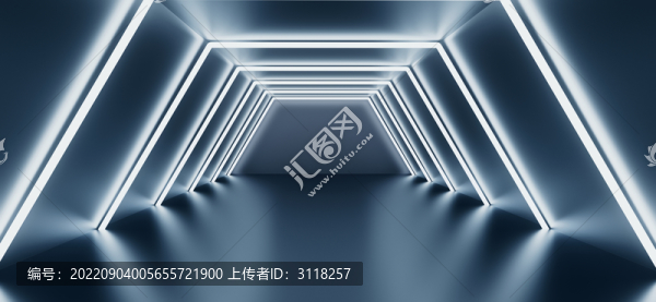 三維科幻發(fā)光通道